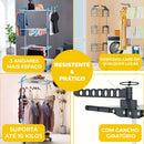 Kit 2 Varal De Chão com Prateleiras e Rodinhas - 3 Andares Dobrável Portátil