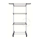 Kit 2 Varal De Chão com Prateleiras e Rodinhas - 3 Andares Dobrável Portátil