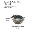 Conjunto de Panelas em Pedra Sabão Tampa de Vidro - 1,5; 3; 3,6 lts