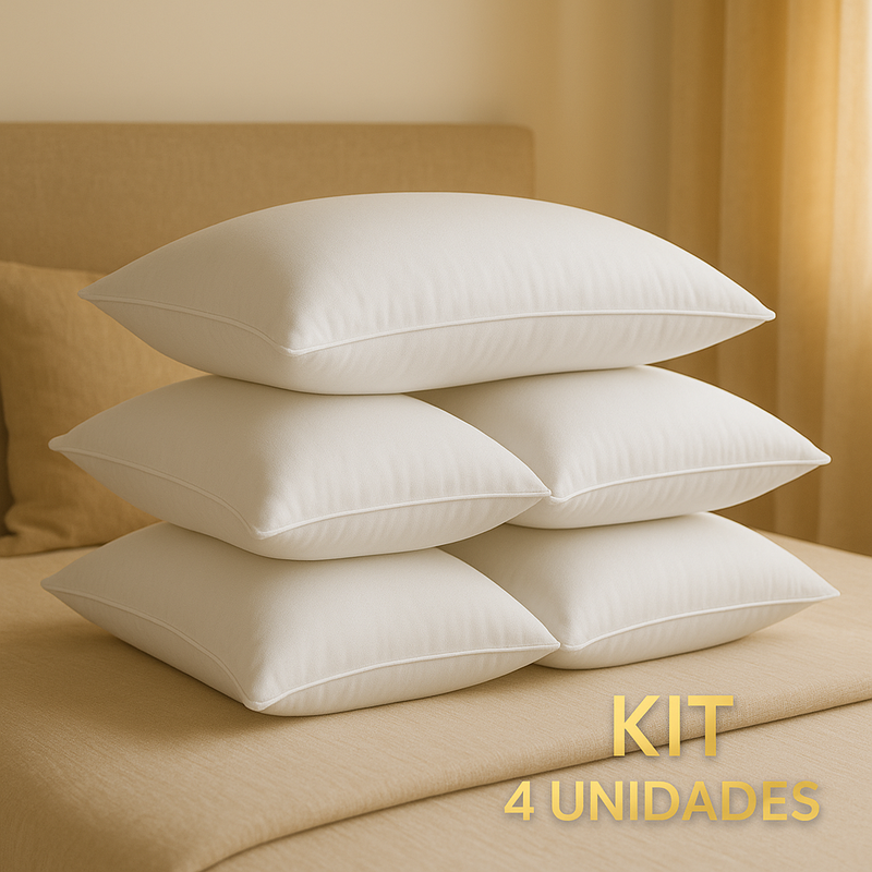 Kit 4 Travesseiros Pluma do Ganso – Antialérgicos