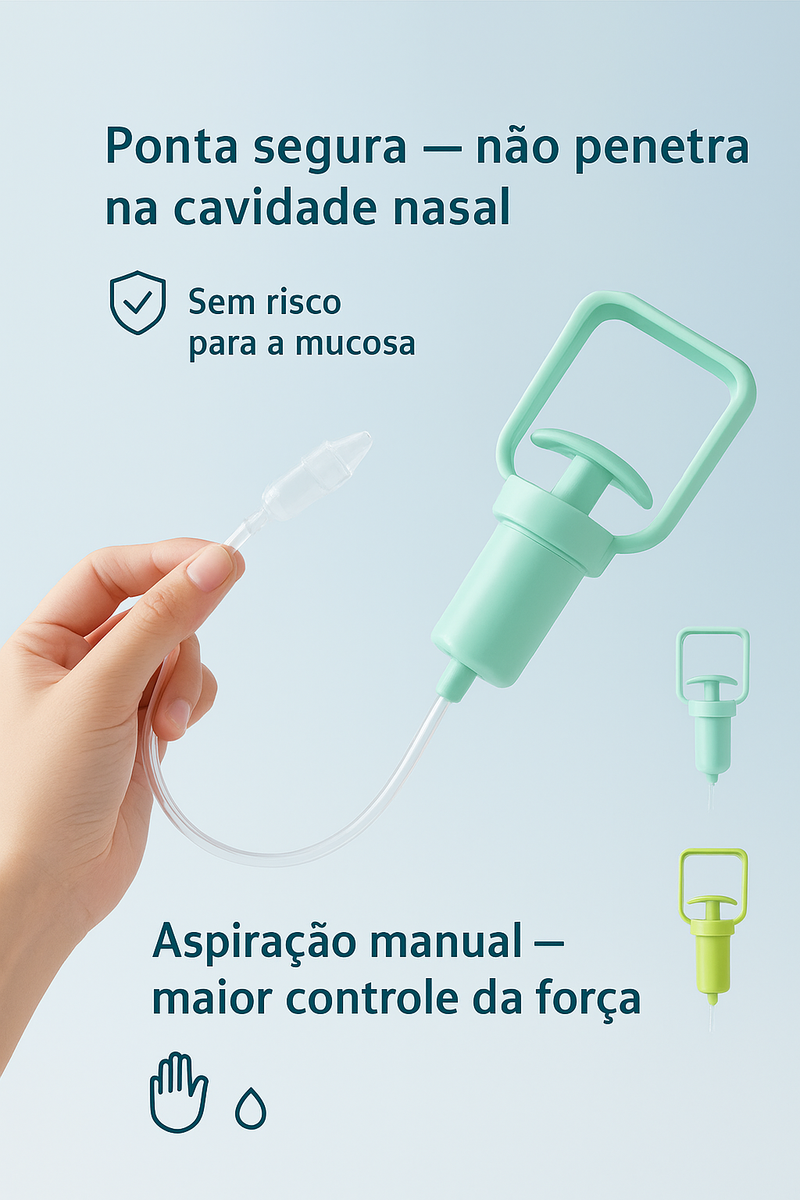 Aspirador Nasal Portátil – Diga Adeus ao Nariz Entupido do Seu Bebê em Segundos!