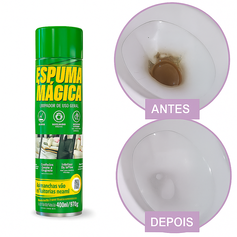 Espuma Mágica™ – O Multiuso Poderoso Que Derrete Qualquer Sujeira e Gordura em Segundos!