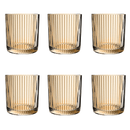 Jogo 6 Copos Baixos Whisky Graffiato de Vidro Âmbar 320ml