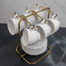 Suporte Porta Xícaras e Pires de Chá Dourado