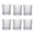 Jogo 6 Copos Baixos Whisky com Borda Dourada 320ml