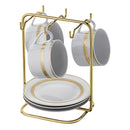 Suporte Porta Xícaras e Pires de Chá Dourado