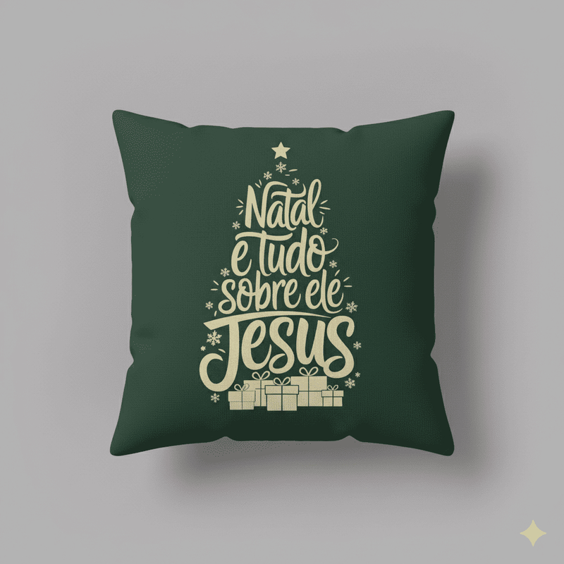 Kit 3 Capas de Almofada Natal Significado - 45x45 cm em Micropercal