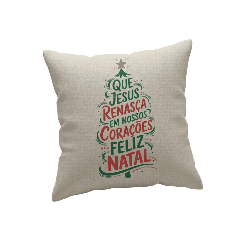 Kit 3 Capas de Almofada Natal Significado - 45x45 cm em Micropercal