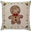 Capa de Almofada Natalina Decoração de Natal Festa Enfeite Papai Noel Renas Boneco de Neve Linho Estampado 43x43cm