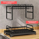 Escorredor de Louça Inox com Porta Pratos Talheres Copos Modular Master (Preto)