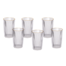 Jogo 6 Copos Altos Graffiato com Borda Dourada 370ml