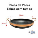 Frigideira Paella de Pedra Sabão 28 Cm Com Tampa