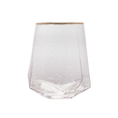 Jogo 2 Copos Baixos Whisky em Cristal com Borda Dourada 550ml