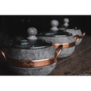 Conjunto de Panelas em Pedra Sabão Tampa de Vidro - 1,5; 3; 3,6 lts